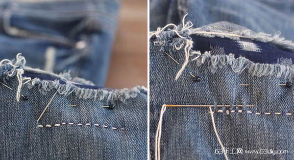 超大破洞牛仔裤的完美修补方法