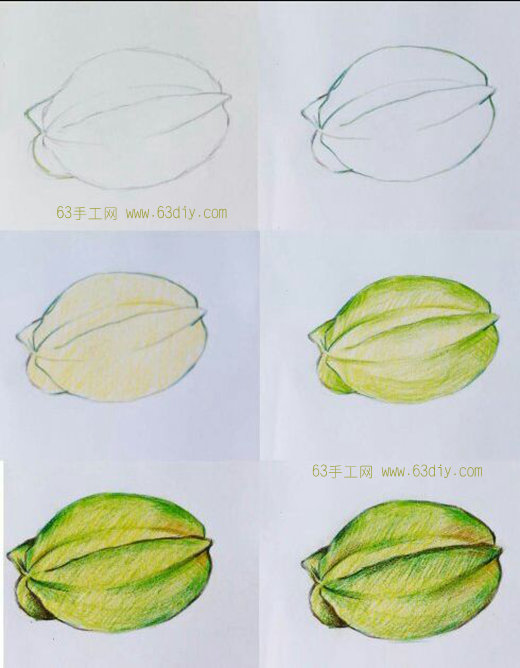 几个简单的彩铅水果手绘教程