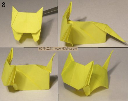 可爱小猫咪折纸简单教程图解