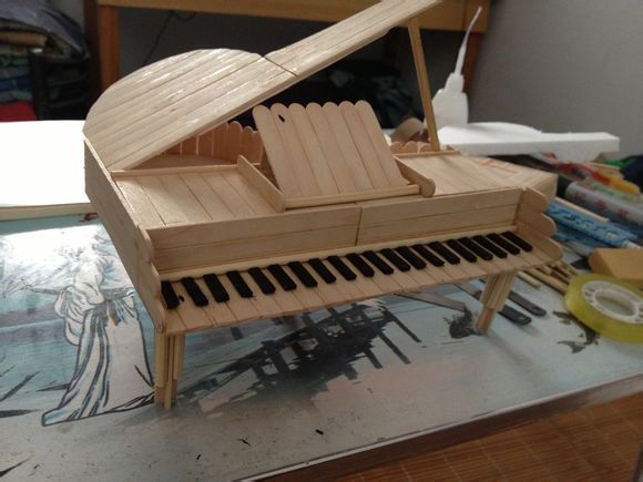 吃完的雪糕棍手工制作精美的八音盒小钢琴,创意礼物手工制作