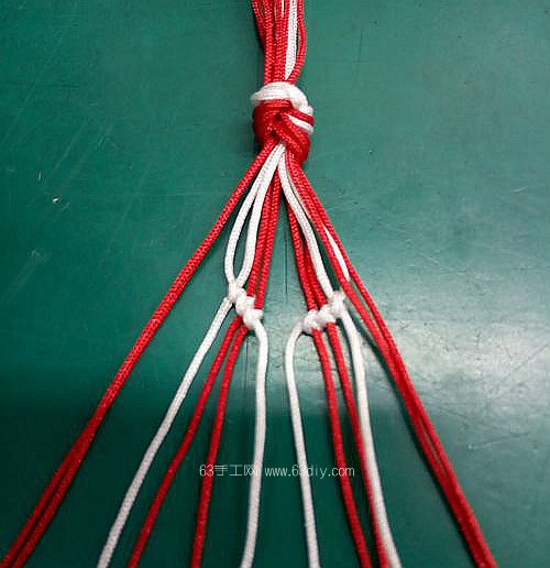 心心相印手链编法 爱心手链编绳手工图解